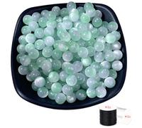 ftiemlovde 50 Kit Accesorios Piedras para Pulseras Niña，Beads for Bracelets Abalorios para Hacer Cuentas Collares （Verde 10mm）