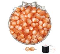 ftiemlovde 50 Kit Accesorios Piedras para Pulseras Niña，Beads for Bracelets Abalorios para Hacer Cuentas Collares （Naranja 10mm）