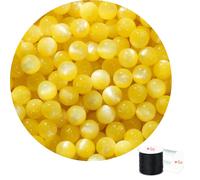 ftiemlovde 50 Kit Accesorios Piedras para Pulseras Niña，Beads for Bracelets Abalorios para Hacer Cuentas Collares （Amarillo 10mm）
