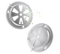 FTISSLY 2 Rejilla Ventilacion Barbacoa Acero Inoxidable 95mmcon Regulador de Tiro para Barbacoa, Ahumador y Estufa BBQ Smoker Air Vent - Control de Aire para Exteriores, Bricolaje y Caravana