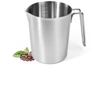 FTISSLY Jarra Medidora Acero Inoxidable 1 Litro Escala Grabada Antigoteo Taza Medidora Acero Inoxidable Vaso Medidor de 1 Litro para Batidoras de Mano Jarra de Leche para Cafeteria Casa 100ml - 1000ml
