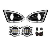 FTJKKVV Luces Antiniebla Coche Para Ford Para Edge 2015 2016 2017 2018 Conjunto Faros Antiniebla Delanteros LED Angel Eyes Luz Circulación Diurna Accesorios(Blanco)