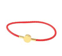 FTPZTINX Pulseras De Cuero Hombre,Pulsera De Cuero Genuino Trenzado De 2,5 Mm De Moda Tejida A Mano, Joyería Simple De Cuero Para Damas Con Cuentas De Oro Duro Rojo