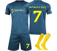 FTRGHNY Camisetas de Futbol Niño y Adulto 2024 2025, Chándal Futbol Niño Conjunto, Equipacion Futbol Niño Equipo de Entrenamiento de Fútbol,Camiseta Niño Futbol, Pantalones, Calcetines y Rodillera