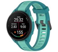FTRONGRT 20mm Cómodo Correa para Garmin Forerunner 55, Flexible Silicona Reloj de Recambio Ajustable Brazalete Smart Watch Correa. Azul Oscuro Azul Claro