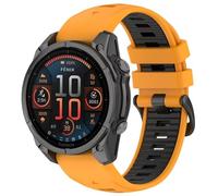 FTRONGRT 20mm Correa Compatible con Garmin Descent Mk3i 43mm, Suave Silicona y Cómodo, Correa de Repuesto Compatible con Garmin Descent Mk3i 43mm. Naranja Negro
