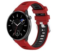 FTRONGRT 20mm Correa para Garmin Forerunner 570 42mm, 20mm Flexible Silicona Reloj de Recambio Ajustable Brazalete Correa. Negro Rojo