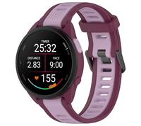 FTRONGRT 22mm Cómodo Correa para Garmin Forerunner 265 Music, Flexible Silicona Reloj de Recambio Ajustable Brazalete Smart Watch Correa. Púrpura Oscuro Púrpura Claro