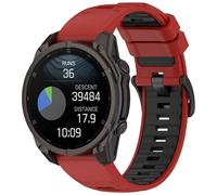 FTRONGRT 22mm Correa Compatible con Garmin Forerunner 945 / Fenix E 47mm, Suave Silicona y Cómodo, Correa de Repuesto Compatible con Garmin Forerunner 945 / Fenix E 47mm. Negro Rojo