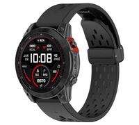 FTRONGRT 26mm Correa Compatible con Garmin Fenix 6X GPS, Suave Silicona y Cómodo, Hebilla Plegable, Correa de Repuesto Compatible con Garmin Fenix 6X GPS. Negro