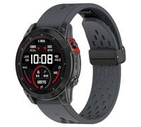 FTRONGRT 26mm Correa Compatible con Garmin Instinct 2X, Suave Silicona y Cómodo, Hebilla Plegable, Correa de Repuesto Compatible con Garmin Instinct 2X. Gris Acero Platino