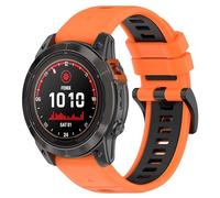 FTRONGRT 26mm Correa para COROS VERTIX 2, Cómodo, Flexible Silicona Reloj de Recambio Ajustable Brazalete Smart Watch Correa - Naranja Negro