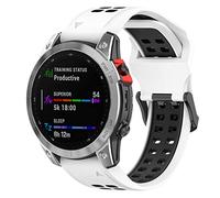 FTRONGRT 26mm Correa para Garmin Fenix 3 HR, Flexible Silicona Reloj de Recambio Ajustable Brazalete Smart Watch Correa.Blanco Negro