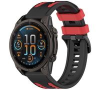 FTRONGRT Correa Compatible con Garmin instinct 3 AMOLED 45MM, Suave Silicona, Cómodo Correa de Repuesto.Negro Rojo