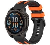 FTRONGRT Correa Compatible con Garmin instinct 3 Solar 45MM, Suave Silicona, Cómodo Correa de Repuesto.Negro Naranja