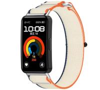FTRONGRT Correa Compatible con Huawei Band 8 NFC, Patrón de Tela Tejida, Adhiera la Correa, Reemplace la Correa Compatible con Huawei Band 8 NFC Mirar. Naranja Beige