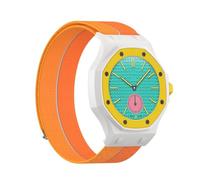 FTRONGRT Correa Compatible con Swatch Royal Pop, Fácil de Instalar y Desmontar, Pasta Trenzada Reemplace la Correa.Naranja