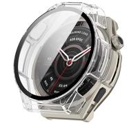 FTRONGRT Funda Compatible con Amazfit Balance Ultra, PC + Película Templada, Protección Todo Incluido Anti-Rasguños Estuche Protector. Transparente