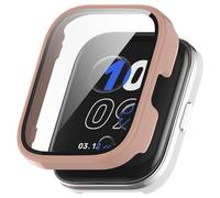 FTRONGRT Funda Compatible con Amazfit Bip 5 Unity, PC + Película Templada, Antirayaduras Todo Incluido, Funda Protectora Compatible con Amazfit Bip 5 Unity Mirar.Rosa