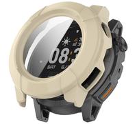 FTRONGRT Funda Compatible con COROS Nomad, PC + Película Templada, Protección Todo Incluido Anti-Rasguños Estuche Protector. Blanco Marfil