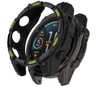 FTRONGRT Funda Compatible con Garmin Fenix 8 Solar 47mm, TPU Suave, Anti-Rasguños, Mirar Estuche Protector Compatible con Garmin Fenix 8 Solar 47mm. Negro Verde