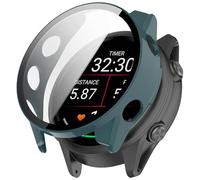 FTRONGRT Funda Compatible con Garmin Forerunner 570 42mm, PC + Película Templada, Todo Incluido Anti-Rasguños Estuche Protector Compatible con Garmin Forerunner 570 42mm. Pino Aguja Verde