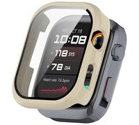 FTRONGRT Funda Compatible con Huawei Watch D2, PC + Película Templada, Protección Todo Incluido Anti-Rasguños Estuche Protector Compatible con Huawei Watch D2. Blanco Marfil