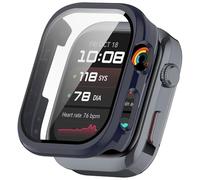 FTRONGRT Funda Compatible con Huawei Watch D2, PC + Película Templada, Protección Todo Incluido Anti-Rasguños Estuche Protector Compatible con Huawei Watch D2. Azul Tinta