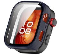 FTRONGRT Funda Compatible con Huawei Watch Fit 4 Pro, PC + Película Templada, Todo Incluido Anti-Rasguños Estuche Protector Compatible con Huawei Watch Fit 4 Pro. Azul Tinta