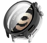 FTRONGRT Funda Compatible con OPPO Watch S/OnePlus Watch Lite, PC + Película Templada, Protección Todo Incluido Anti-Rasguños Estuche Protector. Negro