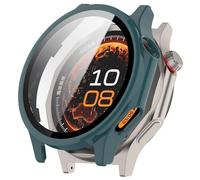 FTRONGRT Funda Compatible con OPPO Watch X3/ OnePlus Watch 4, PC + Película Templada, Protección Todo Incluido Anti-Rasguños Estuche Protector. Pino Aguja Verde