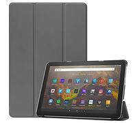 FTRONGRT Funda para Amazon Fire HD 10 (2021) Funda, Slim Smart Cover Funda Protectora de PU Cuero,Función de Soporte incorporada， para Amazon Fire HD 10 (2021) -Gris