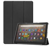 FTRONGRT Funda para Amazon Fire HD 10 (2021) Funda, Slim Smart Cover Funda Protectora de PU Cuero,Función de Soporte incorporada， para Amazon Fire HD 10 (2021) -Negro