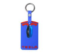 FTRONGRT Soporte para Tarjetas de Llave Compatible con Tesla Model Y/Model 3, a Prova di Polvere, Anticaduta, Silicone Custodia Protettiva Compatible con Tesla Model Y/Model 3 Carta. Azul Rojo