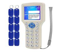 FTSTech Copiadora de Mano USB RFID ID IC Card Writer con Función de Decodificación Completa Viene con Software Gratuito,Que Incluye 10 llaveros 2 en-1 de Doble Frecuencia Grabables