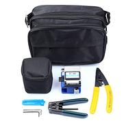 FTTH - Kit de herramientas de conexión en frío de cable óptico de fibra para localizador visual de fallos, herramienta pelacables, equipo de empalme de cables, herramienta óptica de empalme en frío