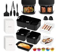 FTUREERA Accesorio para freidora de aire caliente Ninja Foodi AF500EU, 116 piezas de accesorios para Ninja 10,4 L, incluye molde de silicona, parrilla, papel de horno, molde de silicona