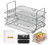 FTUREERA Freidora de aire caliente de 3 pisos, parrilla compatible con Ninja Foodi AF500EU, parrilla multifunción para Ninja Flex Drawer AF500EU 10,4 L con 200 piezas de papel de horno