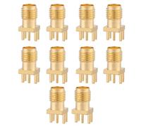 FTVOGUE 10 Piezas de 50 Ohmios SMA Conector de Gato Femenino PCB Monte SMA Base Femenina