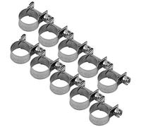 FTVOGUE 10 unids Acero Inoxidable Mini Línea de Combustible Tubería Manguera Abrazadera Clip 6mm-20mm Tamaño Opcional(8-10Mm)