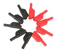 FTVOGUE 10Pcs 4mm Red/Black Safety Conectores de Conector Banana Apilables Completamente Aislados