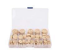 FTVOGUE 140 Uds. Botones de Madera, Botones Artesanales Naturales para Coser, Ideales para Ropa Infantil, Proyectos Creativos y álbumes de Recortes