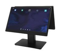 FTVOGUE 15.6 Pulgadas de Caja con Pantalla Táctil Capacitive LCD POS con USB, Puerto de Energía, 2 GB RAM + 32 GB de Memoria ROM, Elegante Base de Metal, Soporte de (Enchufe de la UE)