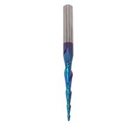 FTVOGUE 2 Flauta Bola Cónica Nasal Fin de la Nariz Fábrica 1/4 Pulgada de Vástago Cobalto de Cobalto CNC Bit para Madera Dura de Acero Inoxidable con ángulo Espiral de 45 °