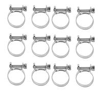 FTVOGUE 20-Pack 304 Acero Inoxidable Mini Abrazadera para Manguera Kit, | Mecanismo de engranaje helicoidal ajustable, grosor de banda de 0,6mm, tubería de vacío de línea de , reparación de