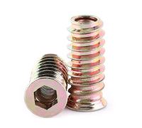 FTVOGUE 20pcs Interior Tuercas hexagonales Tornillo de cabeza Tornillo de acero al carbono Tuercas roscadas para muebles de madera(M6*25mm)