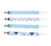 FTVOGUE 4 Piezas de Clips de Metal de Metal Correa para Soporte de Carcasas con Diseños Unisex de Poliéster Lavables y Duraderos para los Juguetes de Dentición Babero (7)