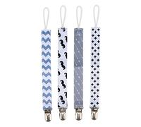 FTVOGUE 4 Piezas de Clips de Metal de Metal Correa para Soporte de Carcasas con Diseños Unisex de Poliéster Lavables y Duraderos para los Juguetes de Dentición Babero (2)