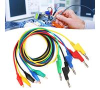 FTVOGUE 5pcs P1044 4 Mm 1m Enchufe de Plátano Apilable para Recortar el Cable del Cable de Ajuste de Prueba con Multímetro, Sonda de Prueba y, para