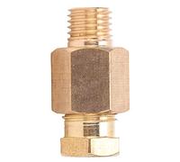 FTVOGUE Accesorio de Latón Boquilla de Conexión de Tubería Roscada Recta con Rosca Estándar Especificaciones para Tubo de Nailon Tubo de Cobre de Aluminio (PD608)